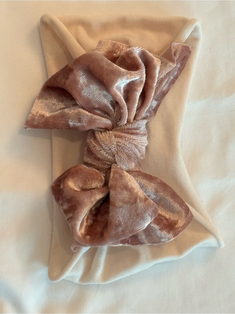 Baby Bling Velvet FAB® Wide Bow Headband | Blush Pink Velvet | One Size